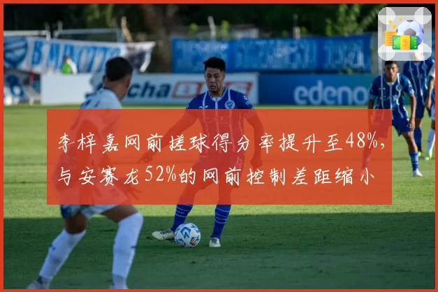 李梓嘉网前搓球得分率提升至48%,与安赛龙52%的网前控制差距缩小